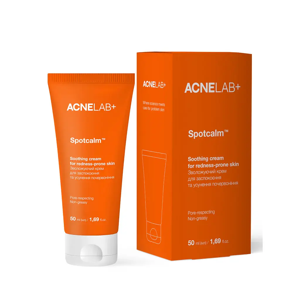 Зволожуючий крем для заспокоєння та усунення почервоніння Spotcalm Soothing cream for redness-prone skin ACNELAB+ 50 мл - фото 7