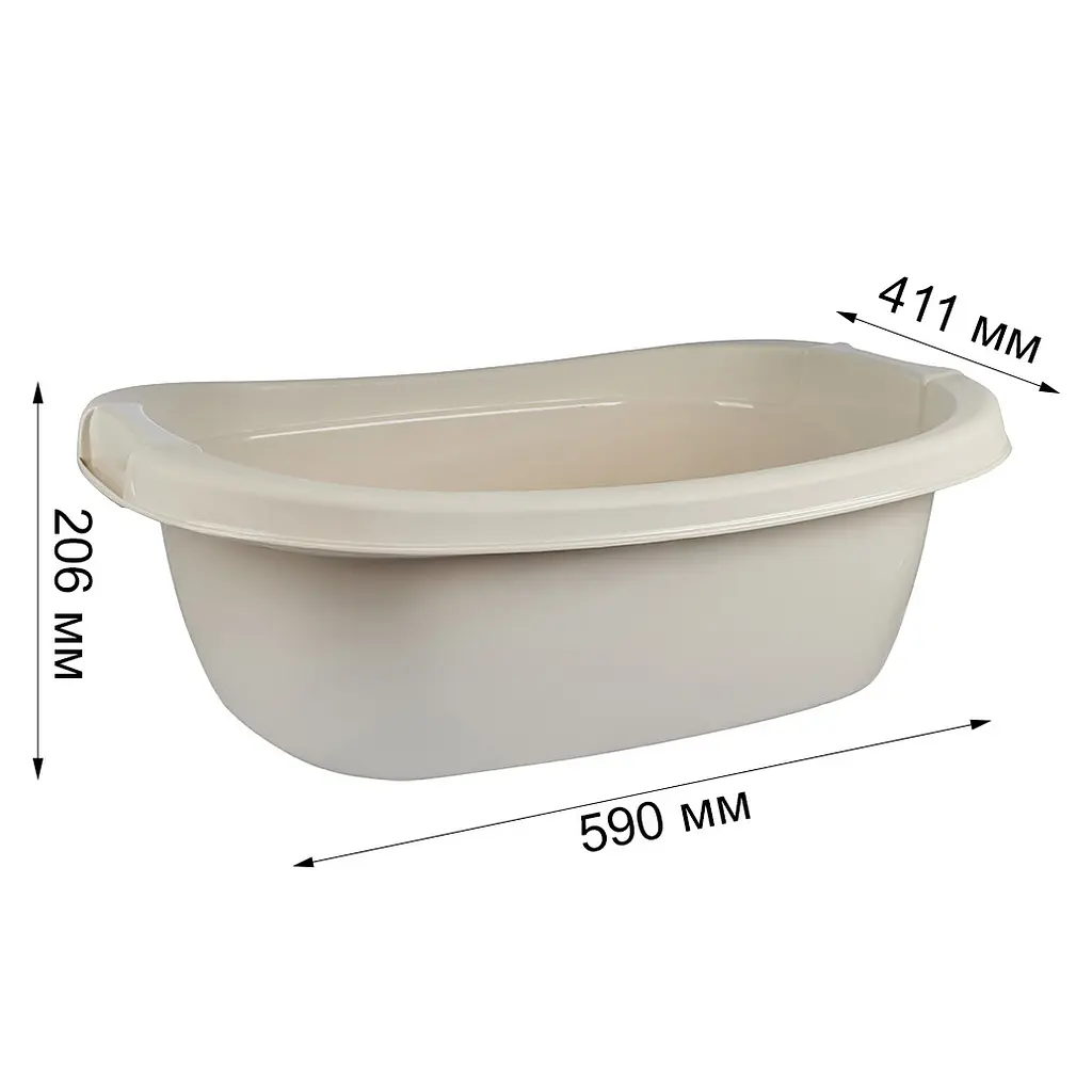 Таз Stars Plast овальний бежевий 25 л (94038/беж) - фото 2