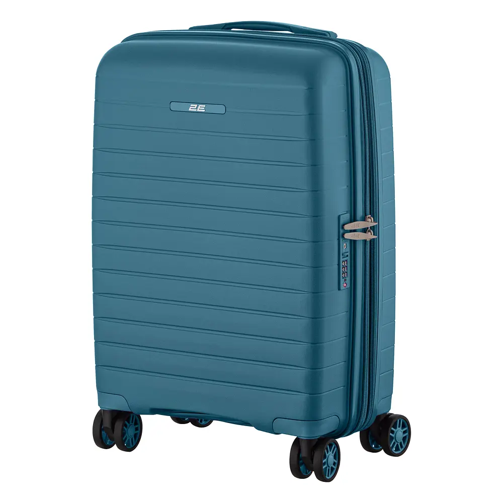2E Валіза, Aero, поліпропілен, мала, 35/44 л, TSA, 4 колеса, EXP, синій - фото 7