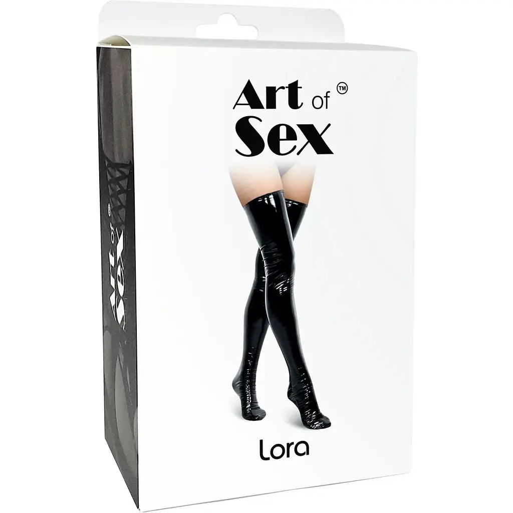 Сексуальные виниловые чулки Art of Sex - Lora, размер M, цвет красный - фото 3