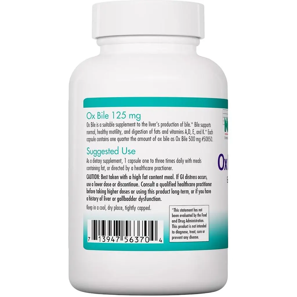 Екстракт бичачої жовчі Nutricology Ox Bile 125 мг 180 капсул (ARG-56370) - фото 3