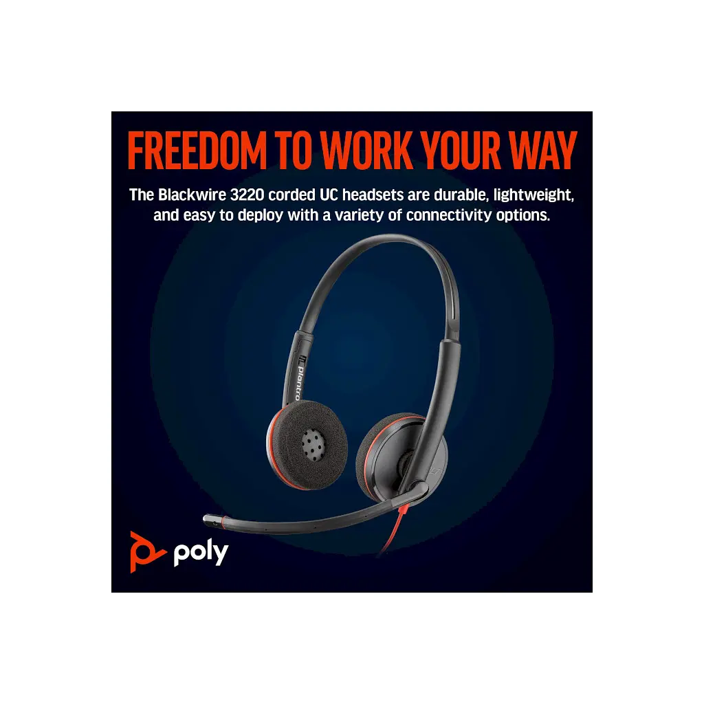Навушники Poly Blackwire 3220 USB-A/C (8X228AA) - фото 3
