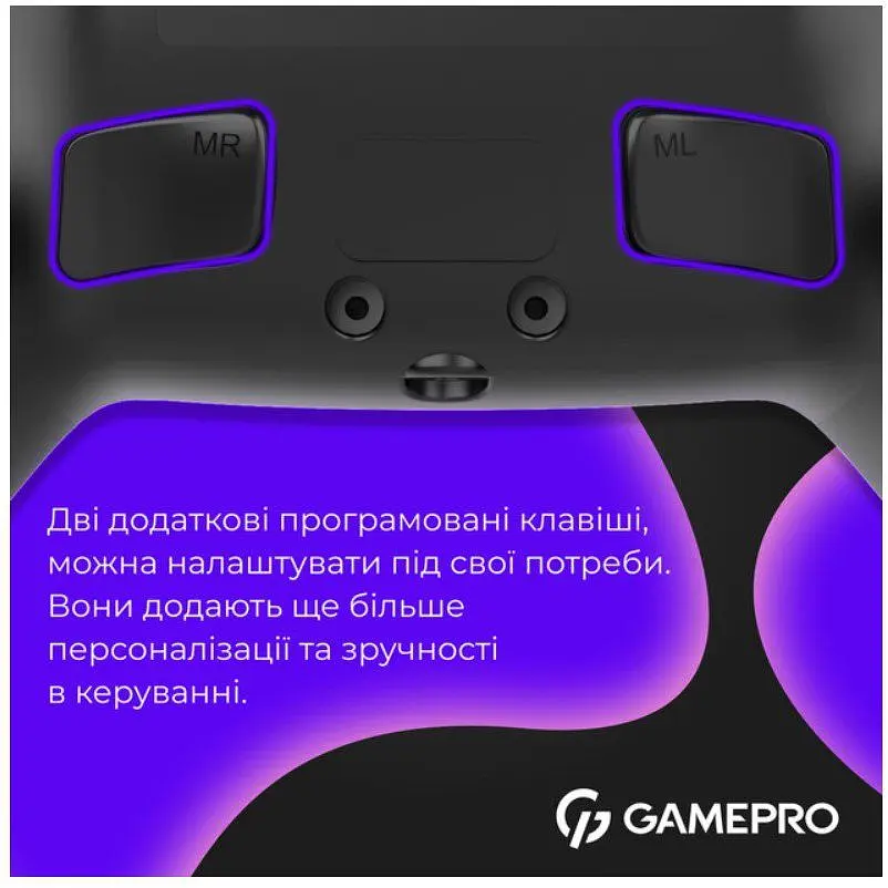 Геймпад Bluetooth джойстик GamePro GPS-13B Bluetooth 5.3/USB (PC/iOS/Android/PS3/PS4) RGB Black - фото 6