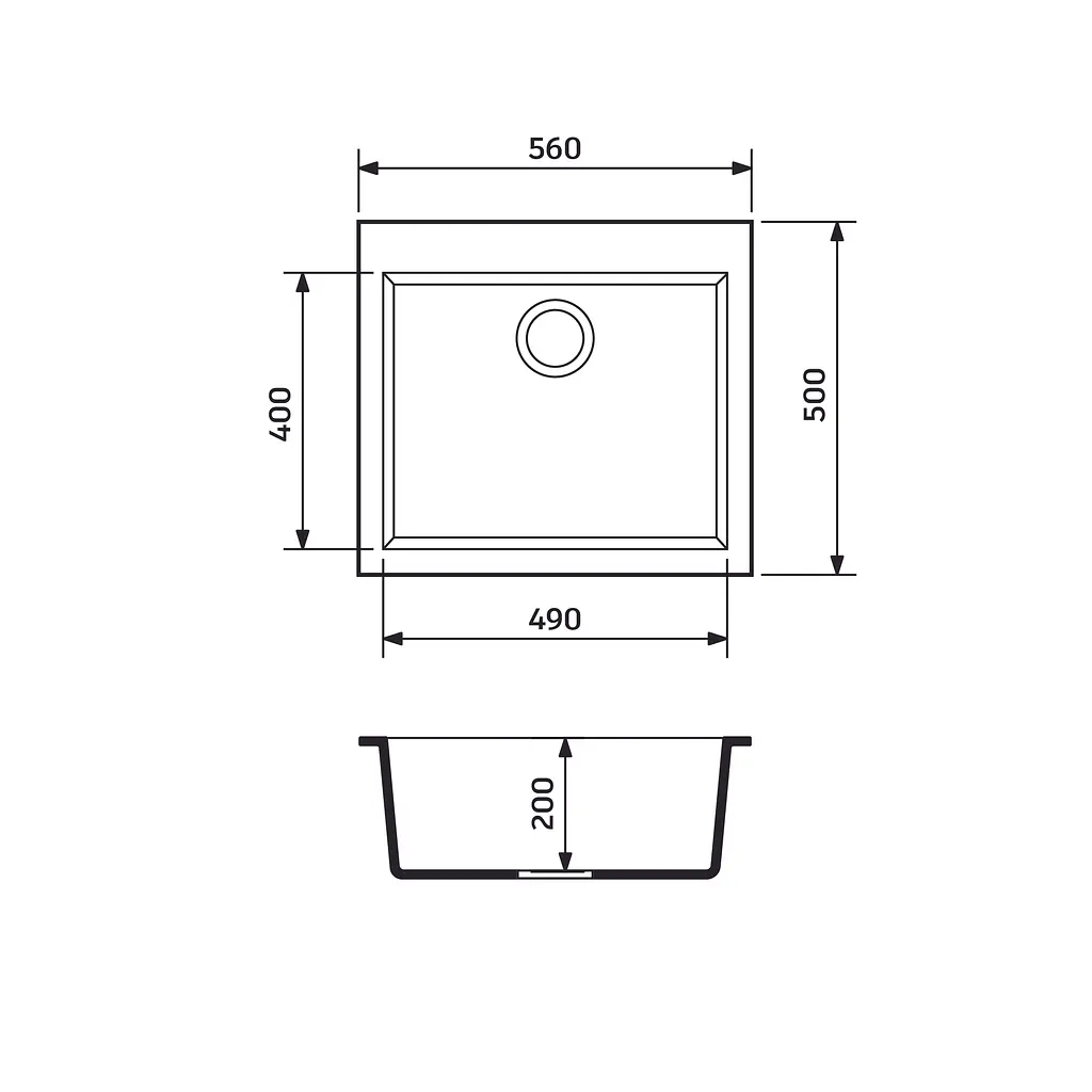 Кухонна мийка Adamant Univer 560x500x200 чорний 2006270043387, Чорний - фото 2
