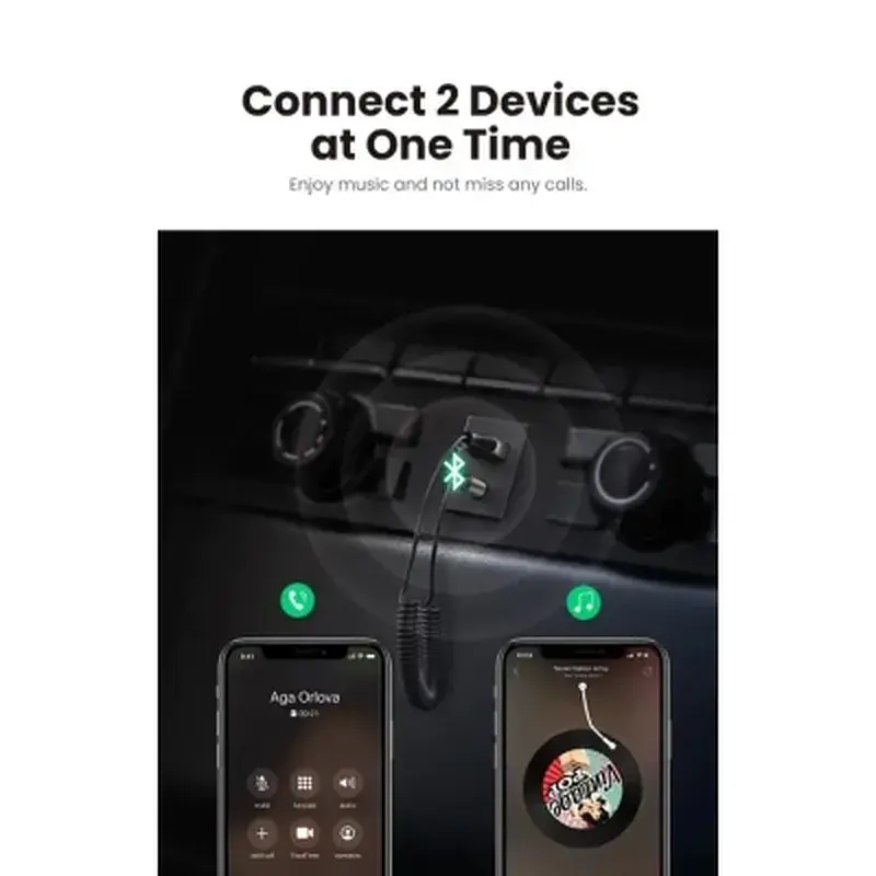 Bluetooth трансмітер Ugreen Bluetooth 5.0 Aux with mic CM309 UGREEN Black (70601) - фото 8