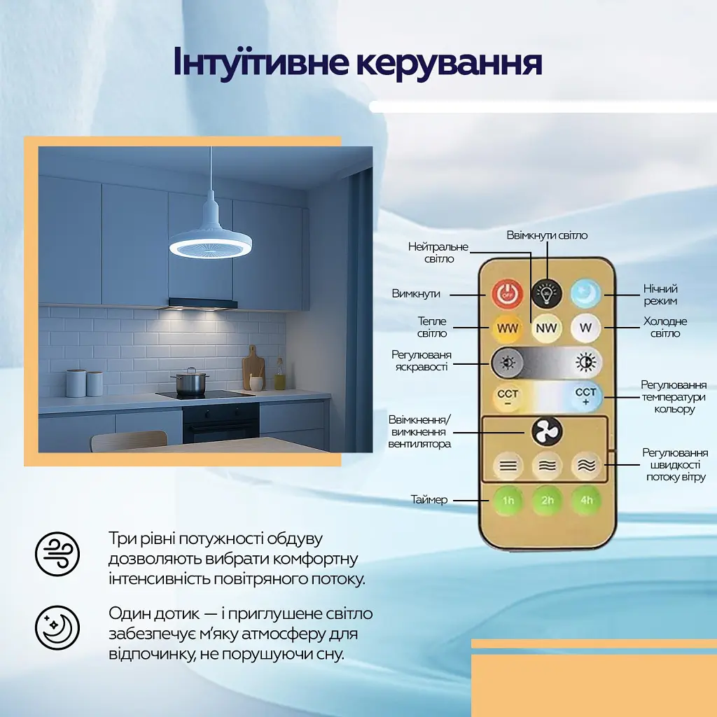 Вентилятор XoKo LED Fan Light 001 (XK-FL-001) - фото 11
