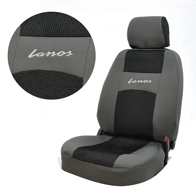 Чохли для сидінь модельні Daewoo Lanos Sens комплект Сірі - чорні - фото 2