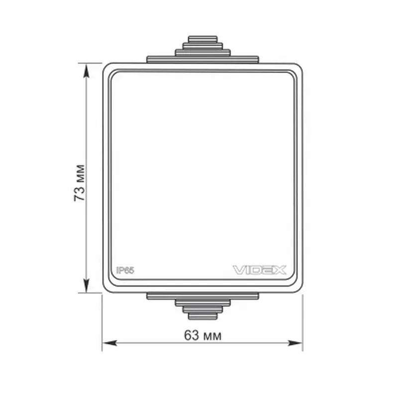 Вимикач Videx BINERA IP65 зовнішній 1кл сірий (VF-BNW11-36125) - фото 4