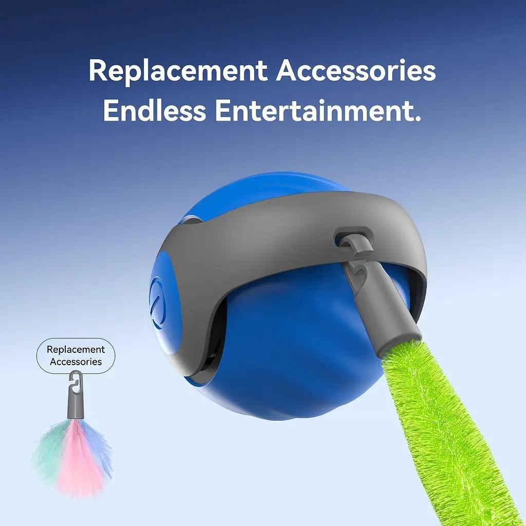 Перезаряжаемая интерактивная кошачья игрушка синего цвета Speedy Sprint Ball Toy для Cat Type-C - фото 5