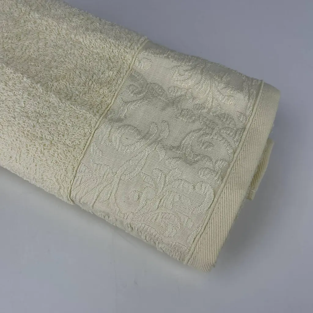 Рушник для обличчя махровий Febo Vip Cotton Botan Туреччина 6399 молочний 50х90 см - фото 7