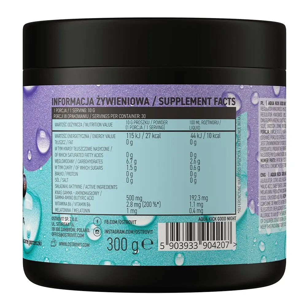 Натуральна добавка OstroVit Aqua Kick Good Night, 300 грам - Чорна смородина для гарного сну - фото 2