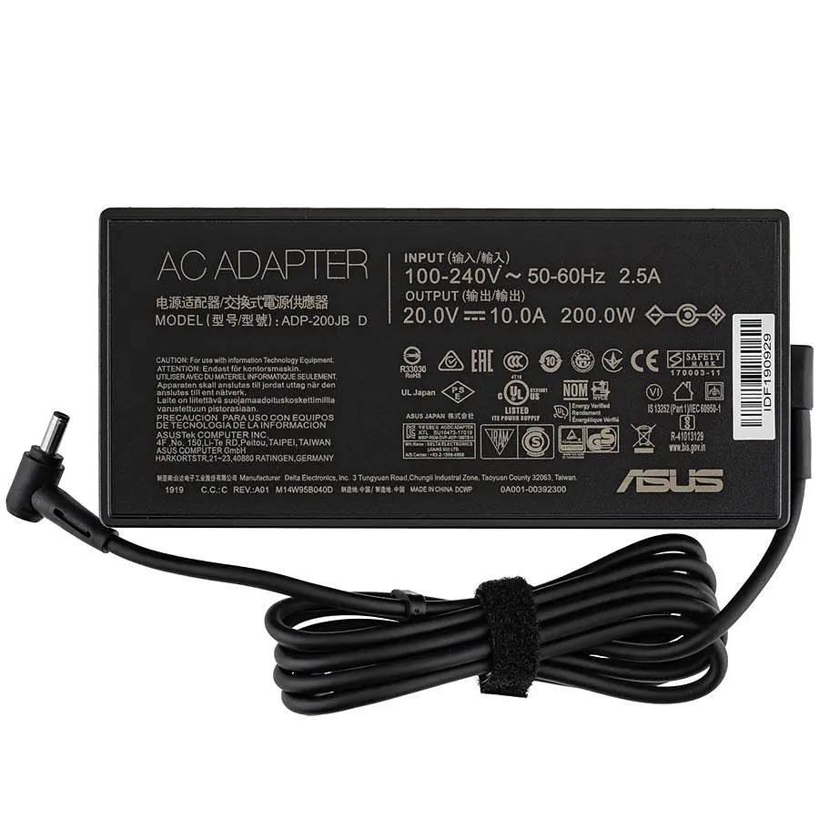 Блок питания для ноутбука Asus 20V 10A 200W 4.5*3.0мм-PIN чорний RECTANGULAR - фото 2