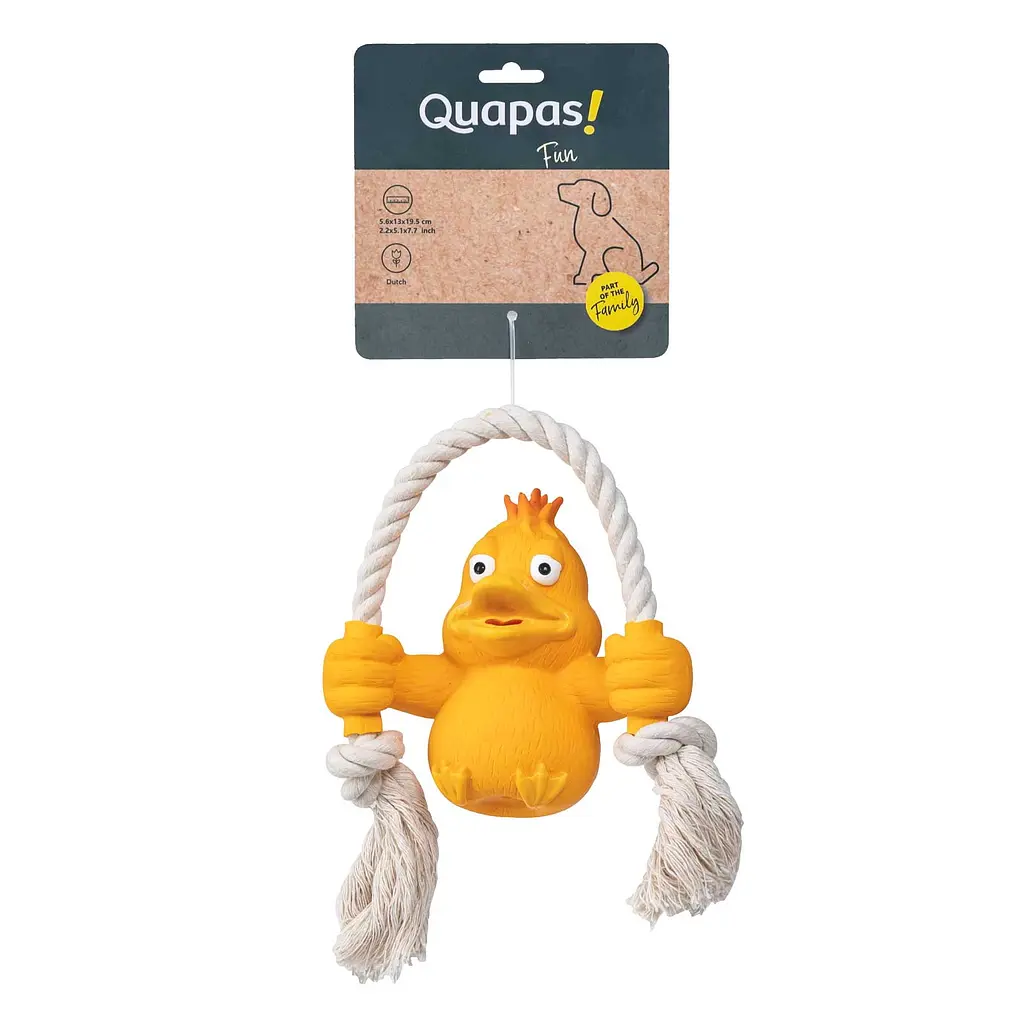 Іграшка для собак Quapas! Dog Toy Fun Duck with rope - фото 2