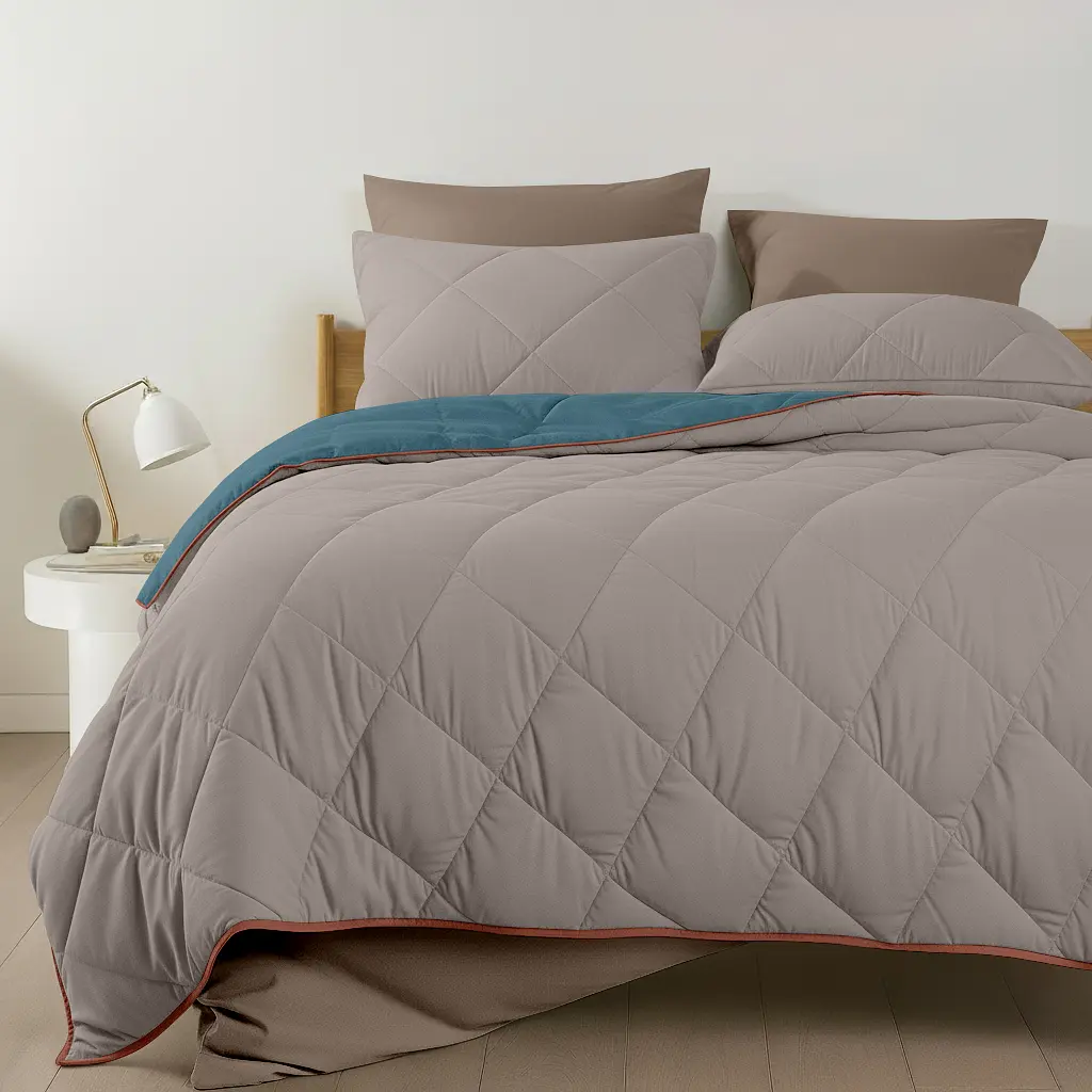 Покривало Cosas TAUPE STONE CS7 200х220 см стьобане двостороннє на ліжко та диван (Blanket_84Quartz_68Sky_kt_101Brick_200x220) - фото 4