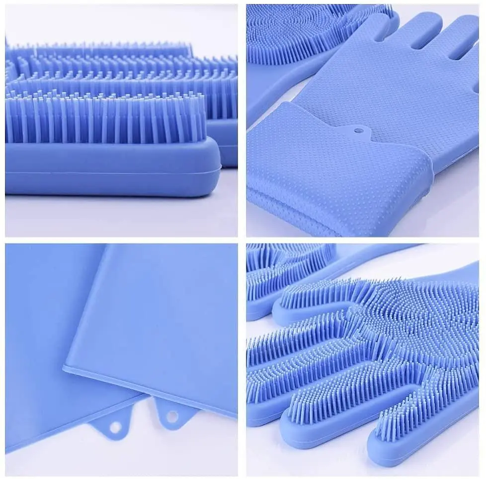 Силіконові рукавички Better Glove універсальні з ворсинками-щітками - фото 4