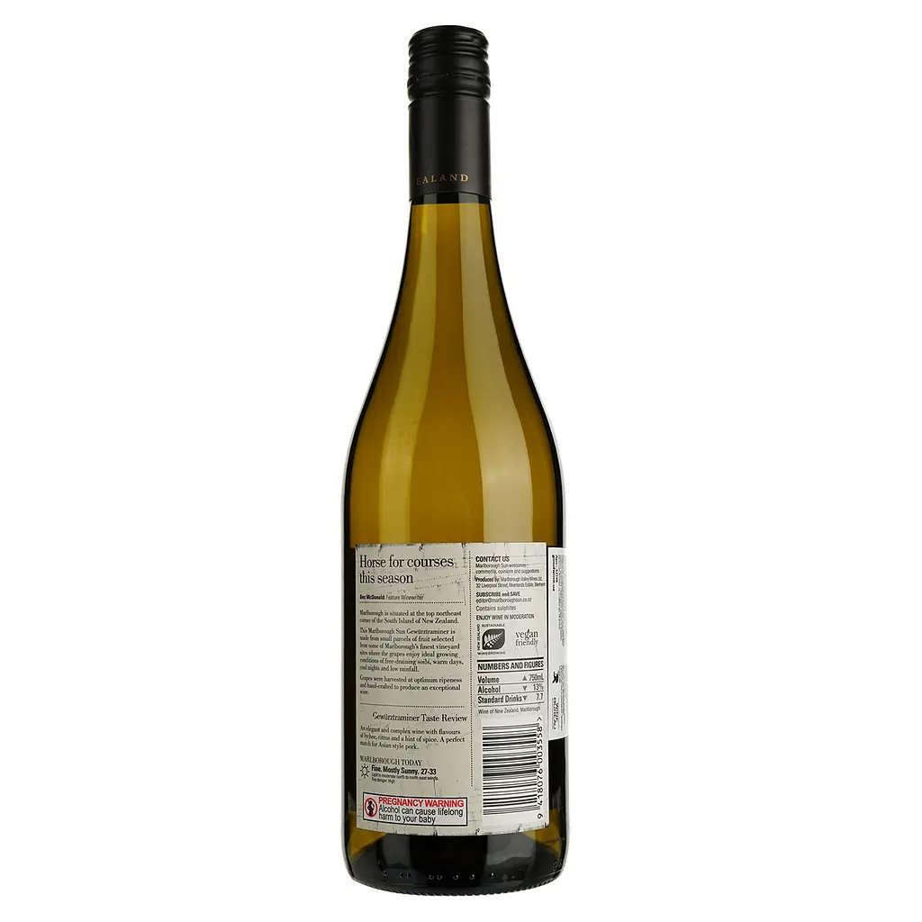 Вино Marlborough Sun Gewurztraminer, белое, сухое, 12,5%, 0,75 л (32110) - фото 2