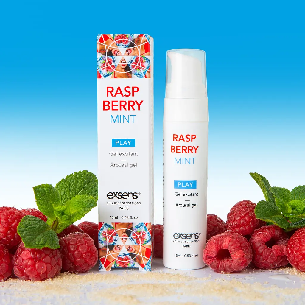 Стимулюючий гель для клітора або оральних ласок, 15 мл (полуниця) EXSENS Kissable Raspberry Mint - фото 2