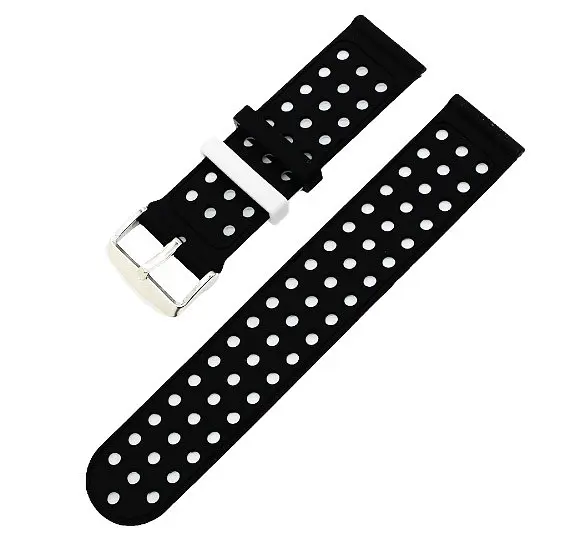 Двойной ремешок Primo с перфорацией для часов Xiaomi Huami Amazfit Bip/Amazfit GTS Black White - фото 3
