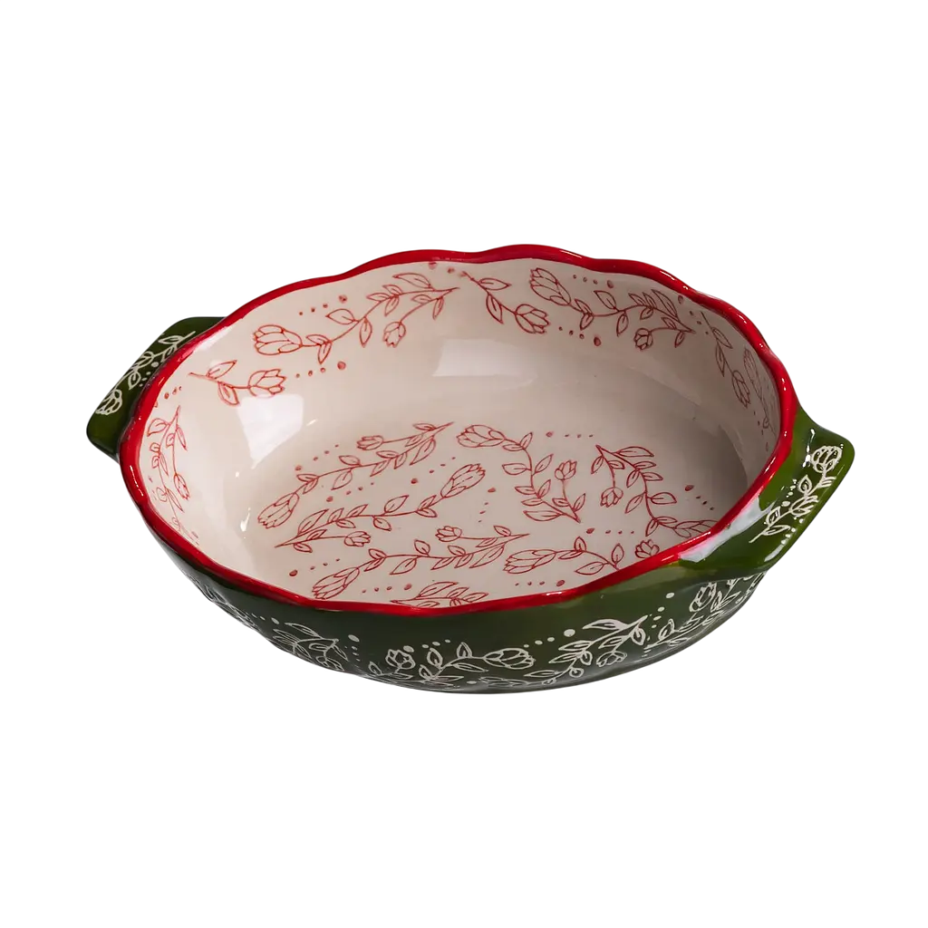Форма для запекания Vintage фарфоровая овальная 700 мл с ручками для духовки выпекание запеканок блюд мяса овощей 21х15х5 см Зеленый - фото 4