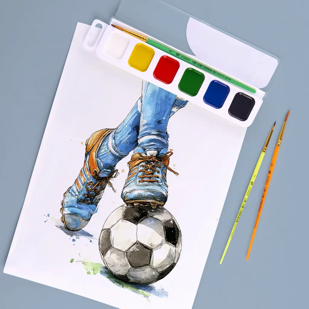 Фарби акварельні Yes Football 6 кольорів медові (110305) - фото 7