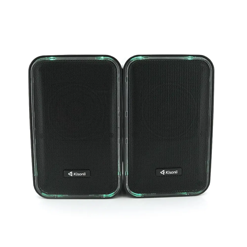 Колонки Kisonli X21B, 2x10W, USB/RGB light/BT, DC: 5V/1-2A, Black, BOX, Q15 - фото 3