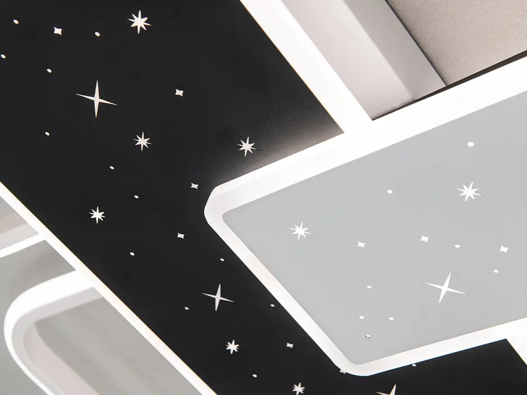 Стельова люстра LED LDiasha 2449WH+BK mmer 2449WH+BK, 105Вт, білий+чорний, з ефектом зоряного неба, для коридору, вітальні, - фото 5