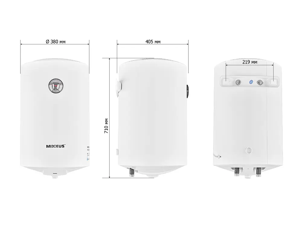 Водонагреватель "Цилиндр" Mixxus EWH-07050 Round WET накопительный 50 л мокрый тэн 1,5 kW WH0601 - фото 2