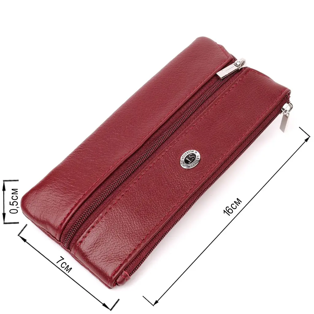 Містка ключниця з натуральної шкіри ST Leather 22508 бордова - фото 3