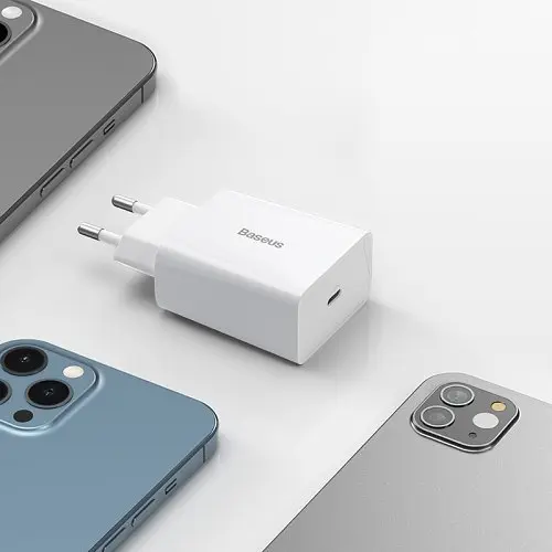 Сетевое зарядное устройство для Baseus Speed Mini Quick Charger 1C 20W EU белый CCFS-SN02 - фото 3