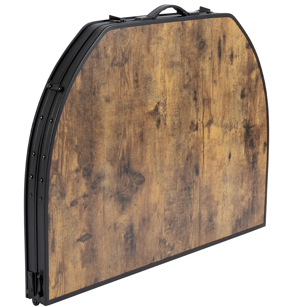 Складной стол Bo-Camp Melrose Oval 120x80 cm Black/Wood look (1404220), Коричневый - фото 4