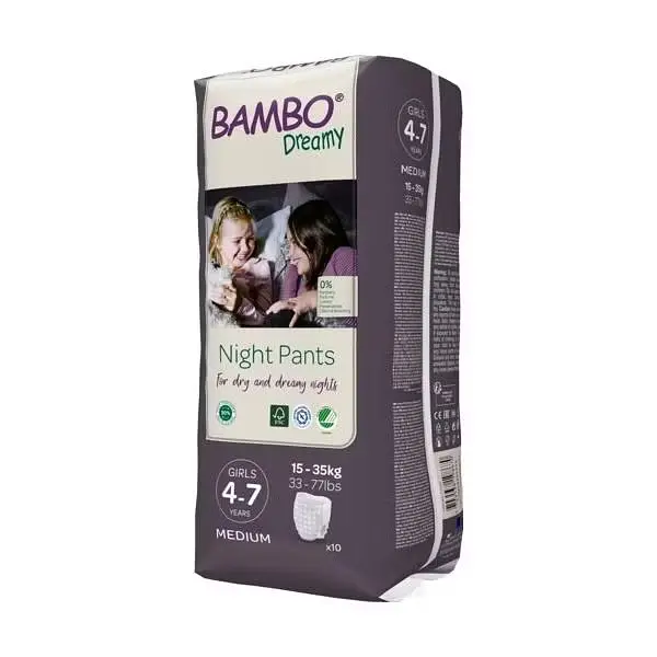 Нічні ЕКО підгузки-трусики для дівчаток Bambo Dreamy Night Pants (15-35 кг), 4-7 років. Bambo Nature (18874) - фото 3