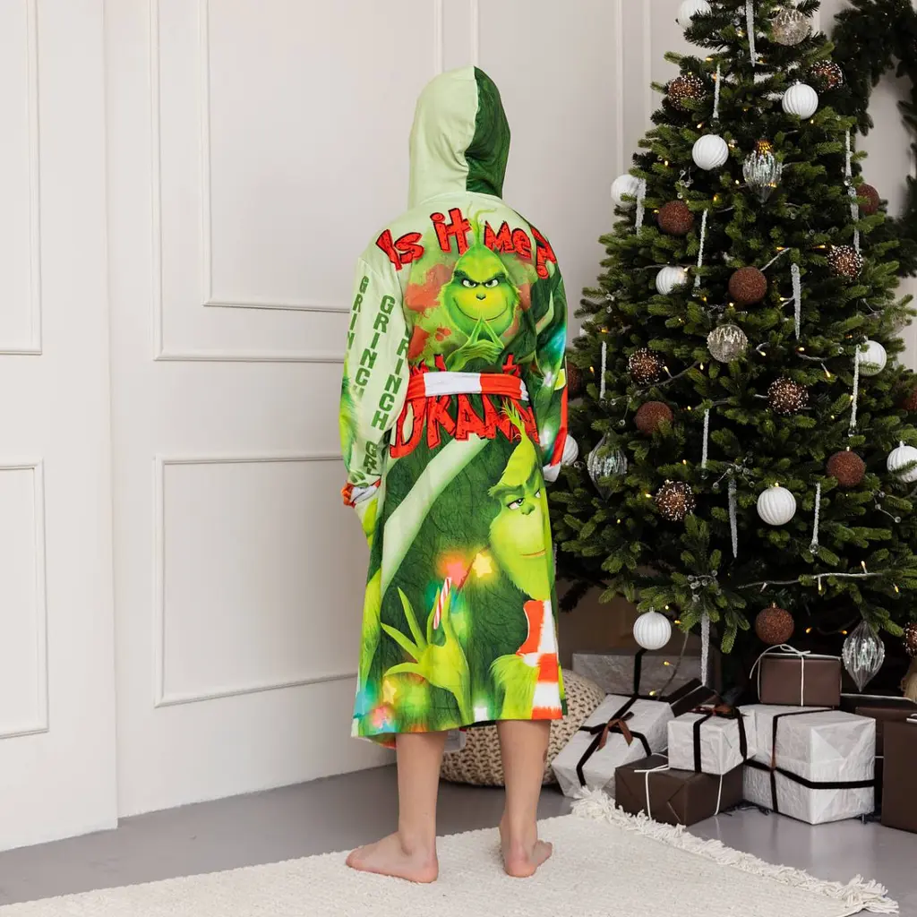 Халат дитячий з плюшевого велюру Grinch №2 18257 122-128 см - фото 3