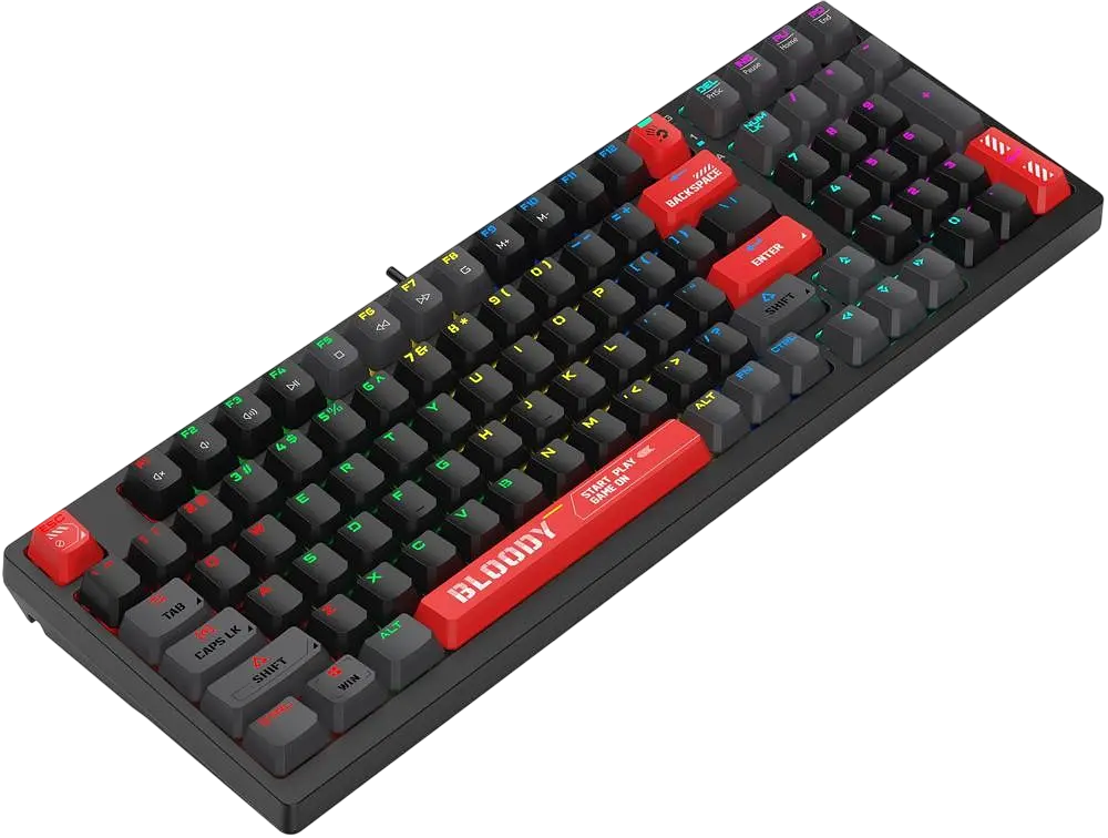 Клавіатура A4Tech S98 Bloody Red RGB Black - фото 3