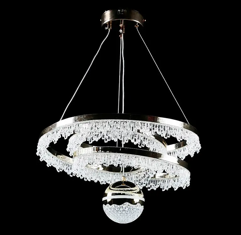 Люстра стельова LED Splendid Ray L152/2, 2 лампи, золота та біла, регульована висота 50-120 см - фото 2