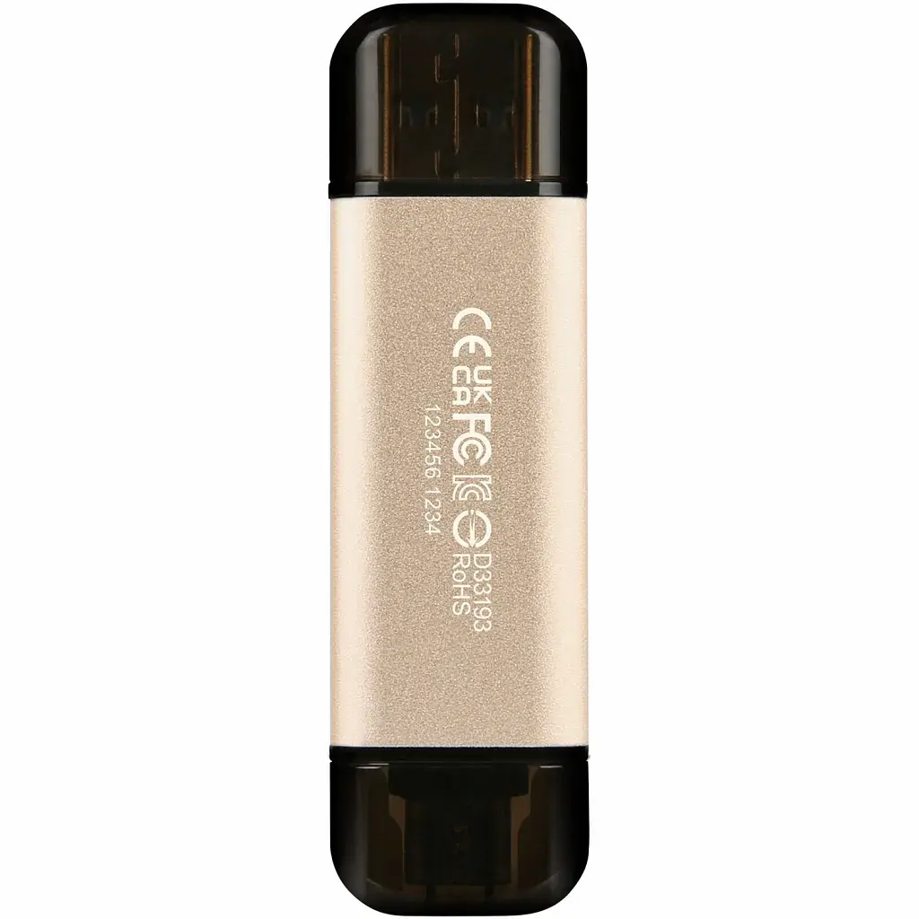 USB флеш накопичувач Transcend 128GB JetFlash 930 Gold-Black USB 3.2/Type-C (TS128GJF930C) - фото 2