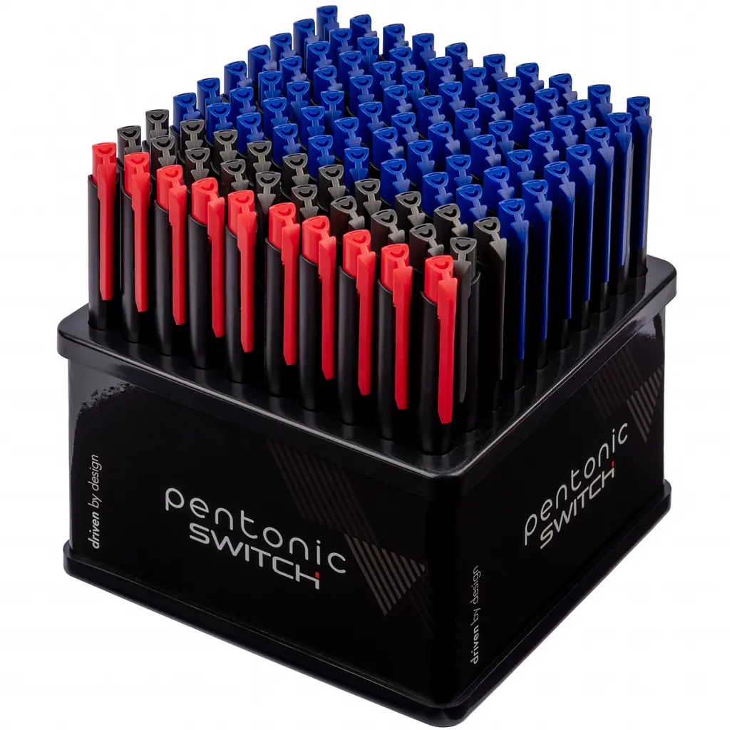 Ручка кулькова масляна автоматична Linc Pentonic Switch 0.7 мм дисплей 100 шт. мікс кольорів (411927) - фото 3