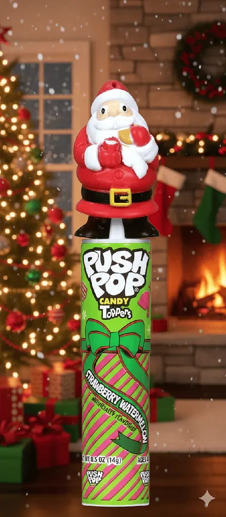 Льодяник на паличці Push Pop Topper Christmas Lollipop Santa 14г - фото 2