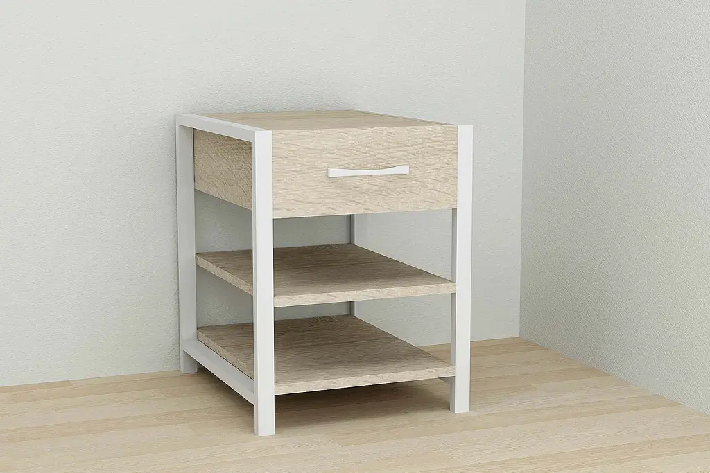 Тумба универсальная Ferrum-decor Вивьен 1/2 50x41x40 белый ДСП Дуб Сонома 16мм (FRD-104130) - фото 4