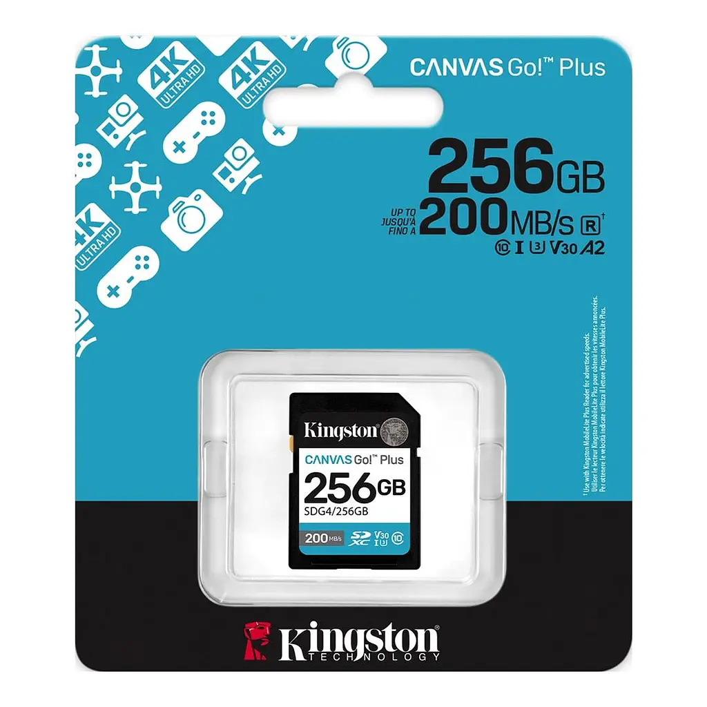 Карта пам`ятi SDXC 256GB UHS-I/U3 Class 10 Kingston Canvas Go! Plus R200/W160MB/s (SDG4/256GB) - фото 3