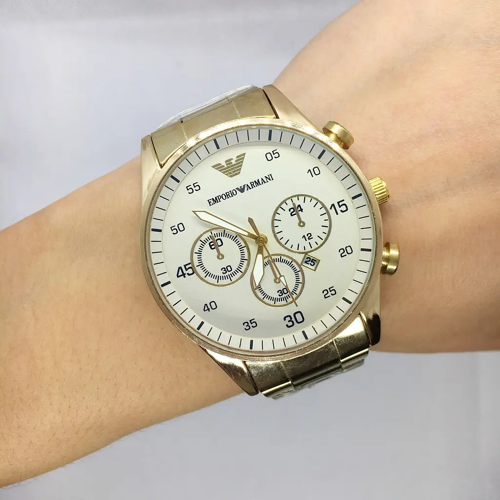 Наручний годинник чоловічий No Brand Emporio Armani Золотистий (IBW680Y) - фото 5