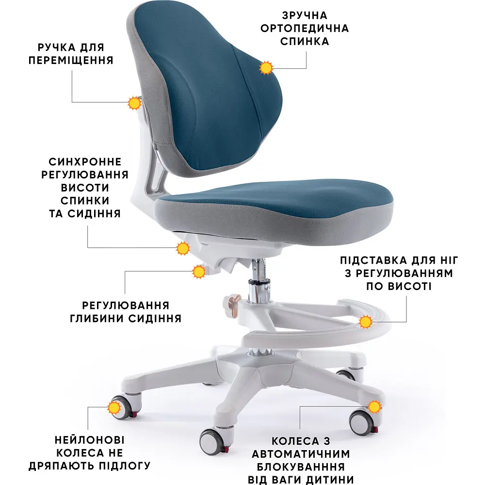 Дитяче крісло Evo-Kids Mio Classic Dark blue (арт.Y-405 DB) - фото 2