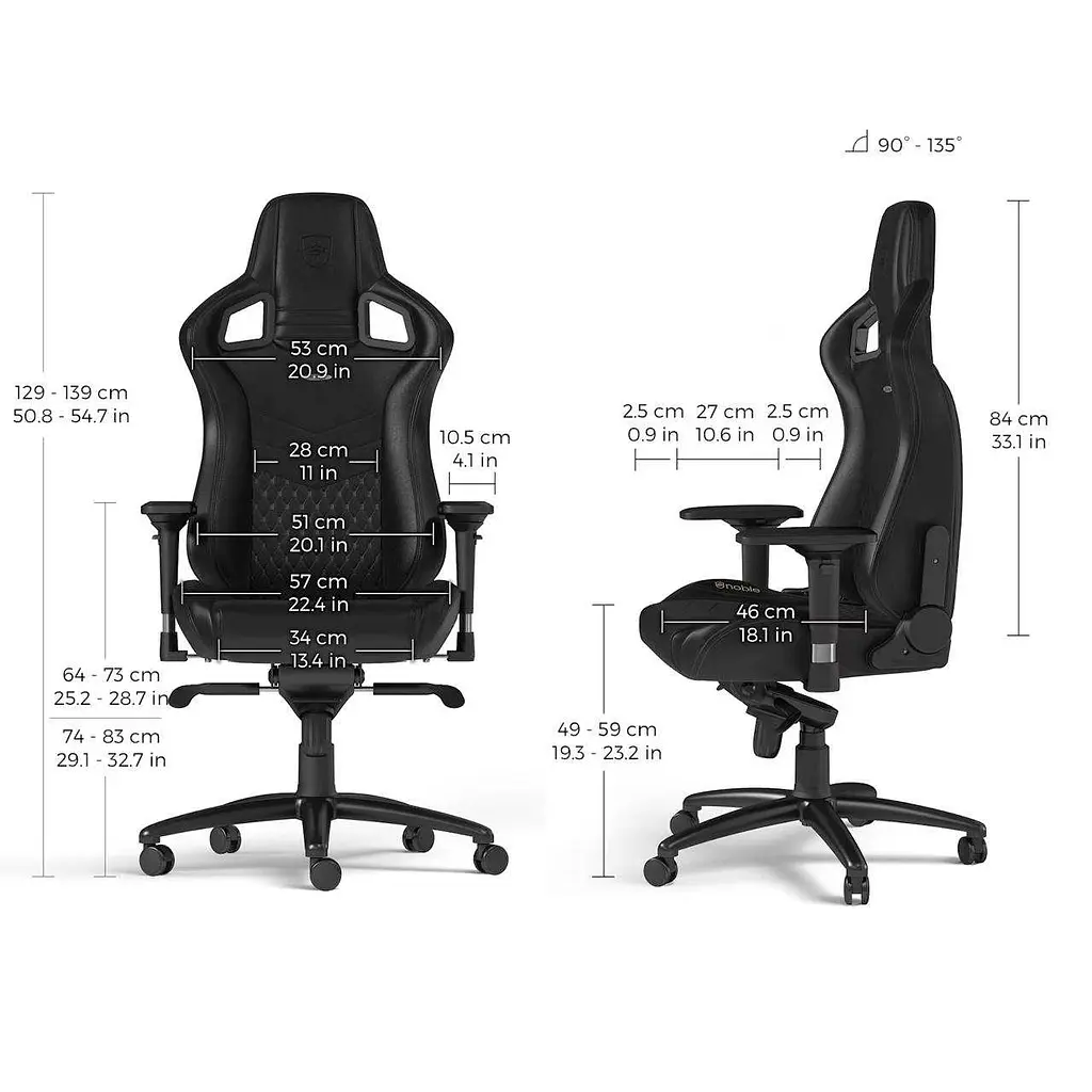 Геймерське крісло Noblechairs EPIC Real Leather Black - фото 11