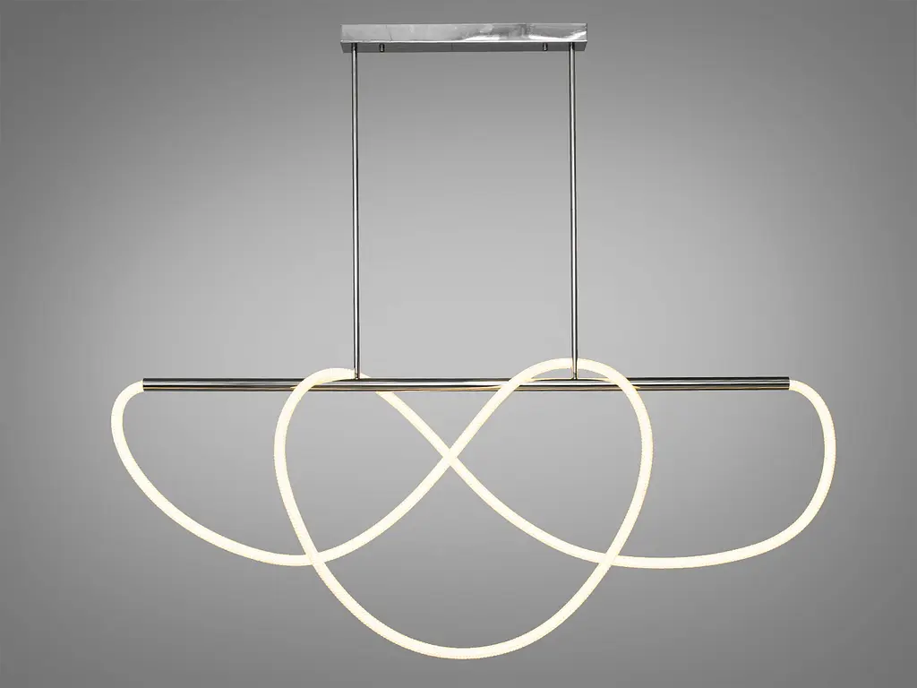 Світлодіодна нова люстра лед для вітальні шланг, 48W, колір хром - фото 2