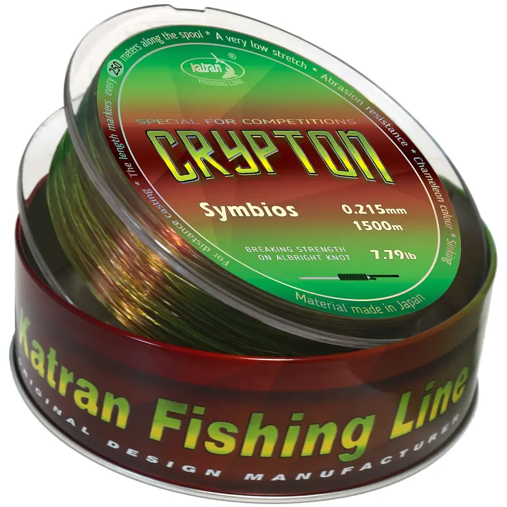 Леска Katran Crypton Sy мbios 1500 м (neon/brown) 0.215 мм 7.79 lb/3.53 кг - фото 2