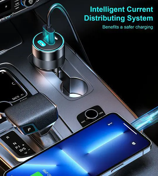 Автомобільний зарядний пристрій Choetech С0054 2xUSB-C+USB-A, 130 Вт, 5A, QC3.0/PD/PPS - фото 7