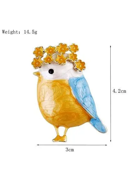 Брошь Птица брошь-булавка символ Украины патриотическая желто-голубая - фото 2