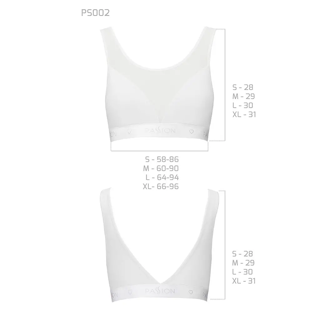 Топ з прозорою вставкою Passion PS002 TOP XL, white - фото 5