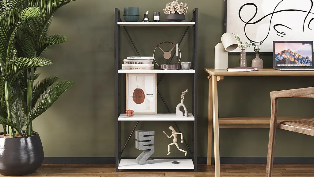 Етажерка 4/60 Ferrum-decor Серії Коннект 120x60x28 чорний ДСП Білий 16мм (FRD-104236) - фото 7