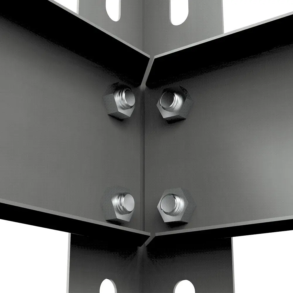 Металлический стеллаж Emby Light Series (размер 1500х450x300мм) 4 полки ДСП до 100кг Черный - фото 4