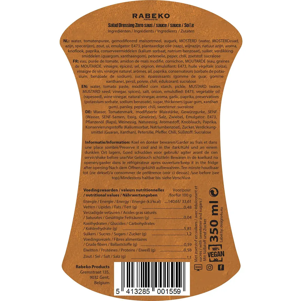 Соус Rabeko Sauce Zero Salad dressing 350 мл - фото 2